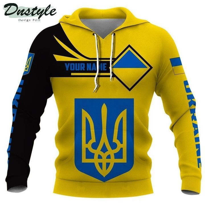 Ukraine Yellow Personalized Name Streetwear Hoodie