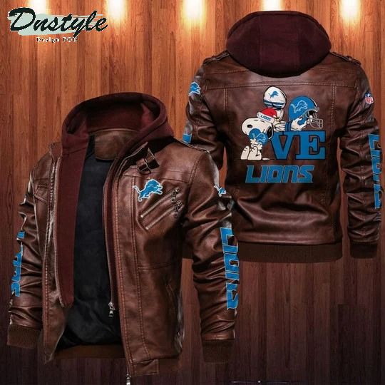 Detroit Lions NFL Snoopy leather jacket