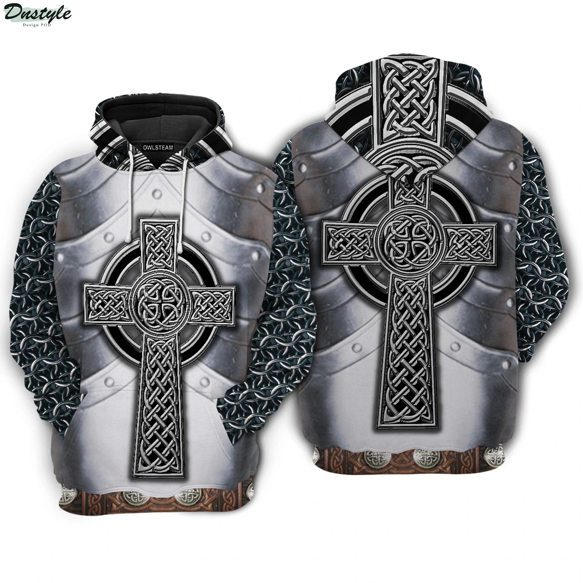 Celtic armor metal irish 3d printed hoodie