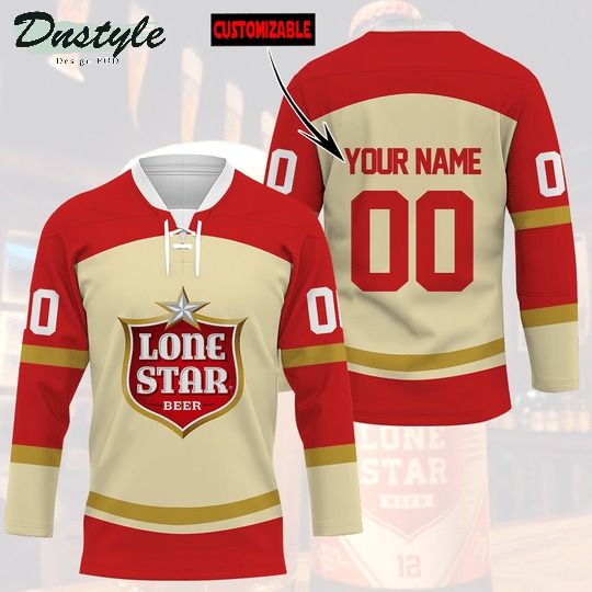 Lone star beer custom name and number hockey jersey