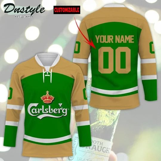 Carlsberg beer custom name and number hockey jersey