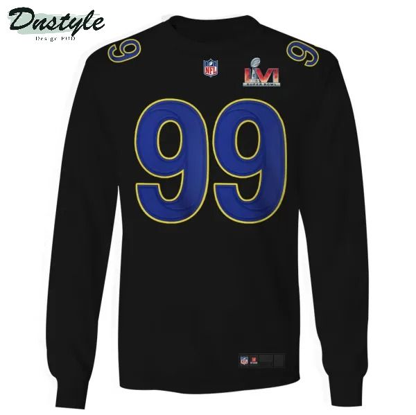 Los angeles rams NFL Donald number 99 3d printed black hoodie