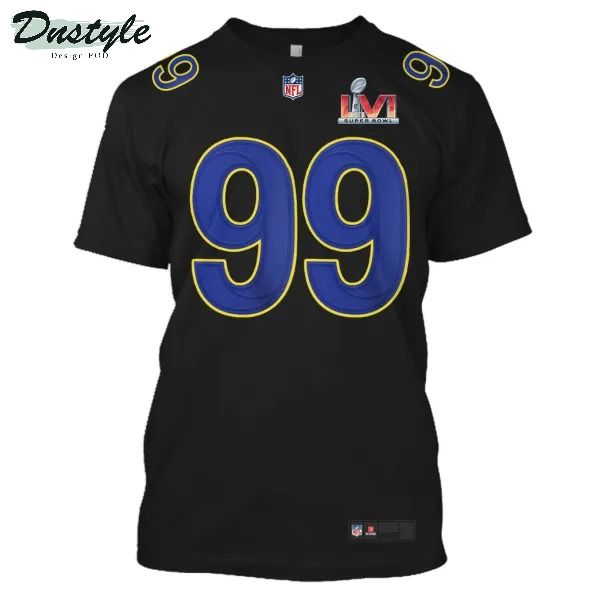 Los angeles rams NFL Donald number 99 3d printed black hoodie