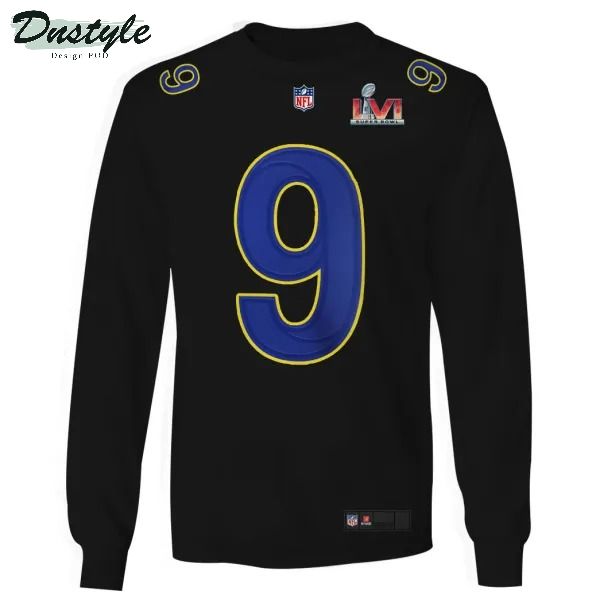Los angeles rams NFL Stafford number 9 3d printed black hoodie