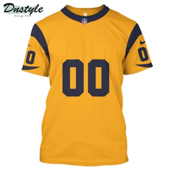Personalized Los angeles rams NFL 3d printed yellow hoodie