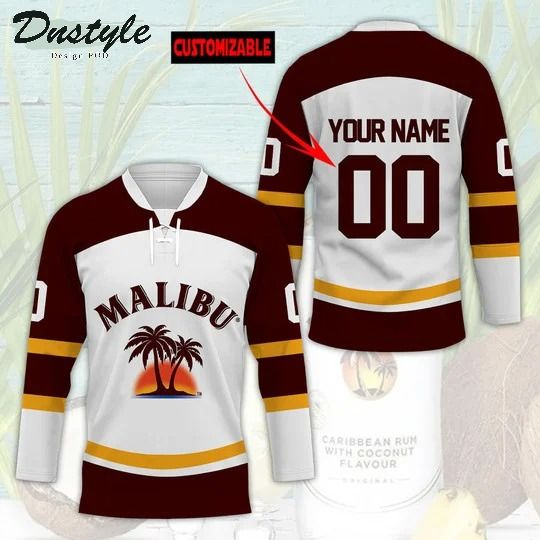 Malibu custom name and number hockey jersey