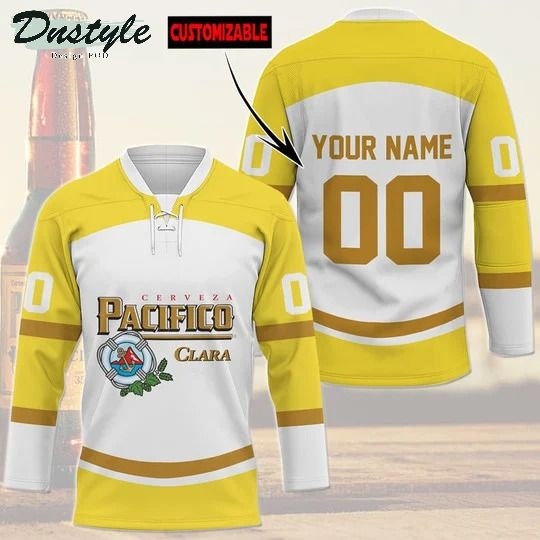 Pacifico clara beer custom name and number hockey jersey