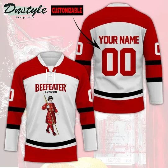 Beefeater gin custom name and number hockey jersey