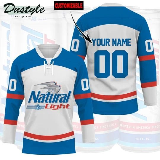 Natural light custom name and number hockey jersey