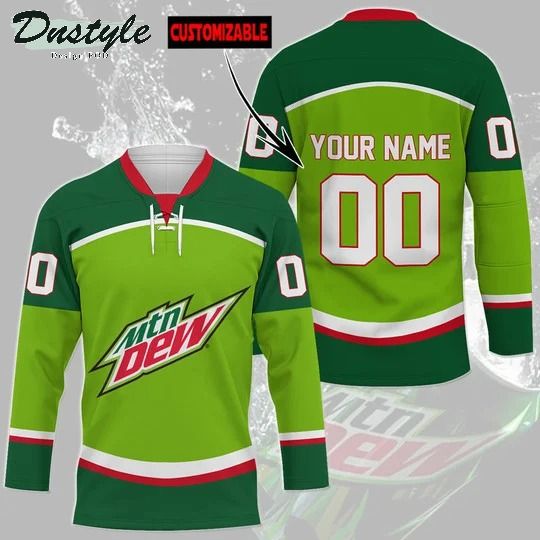 Mountain dew custom name and number hockey jersey