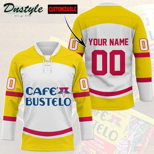Cafe bustelo custom name and number hockey jersey