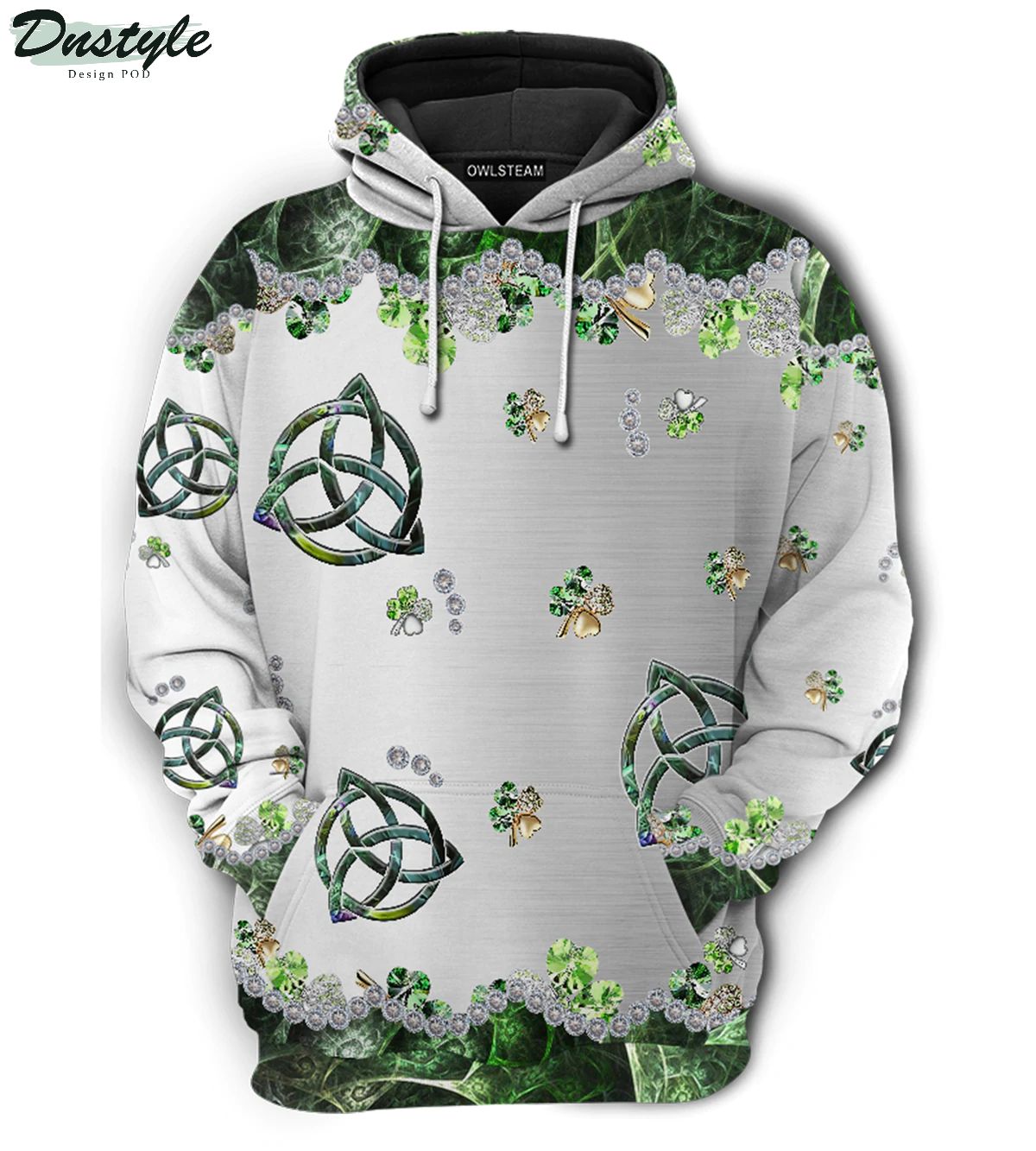 Irish clover metal 3d printed hoodie