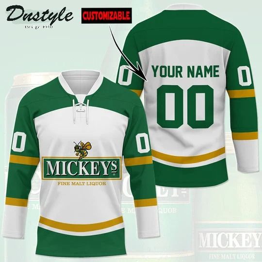 Mickey's fine malt liquor custom name and number hockey jersey