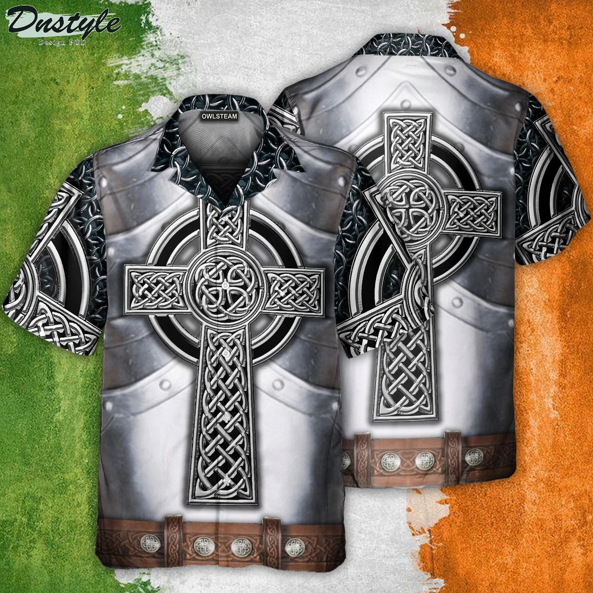 Celtic armor metal irish hawaiian shirt