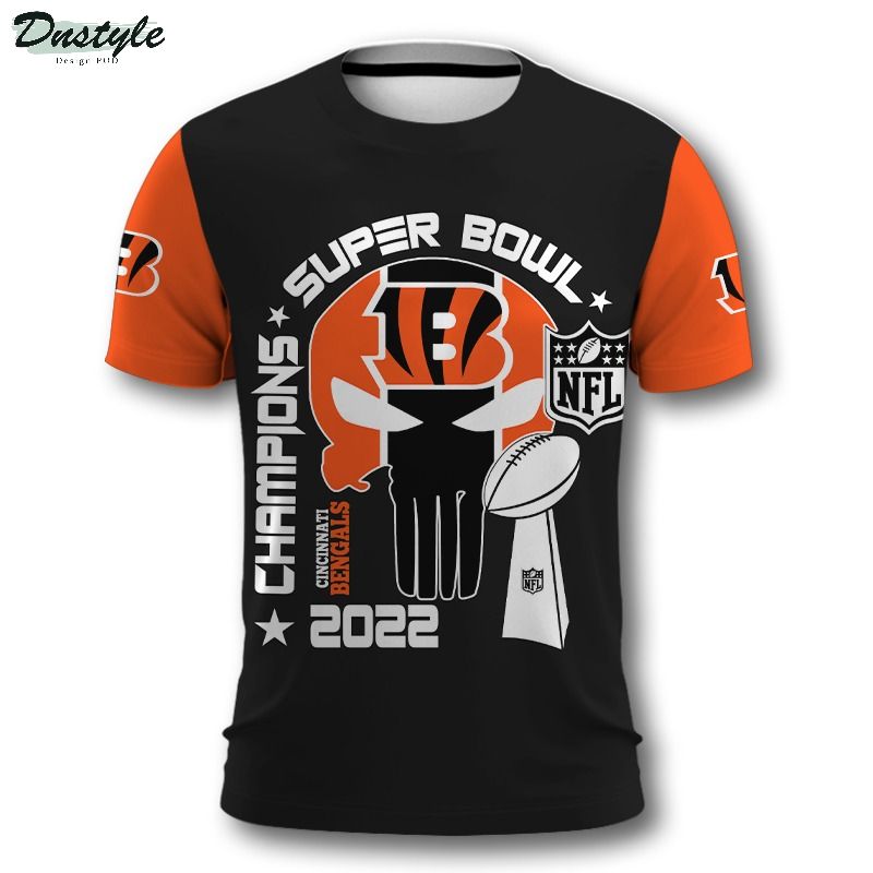 Champions Super Bowl Cincinnati Bengals NFL 2022 3d shirt