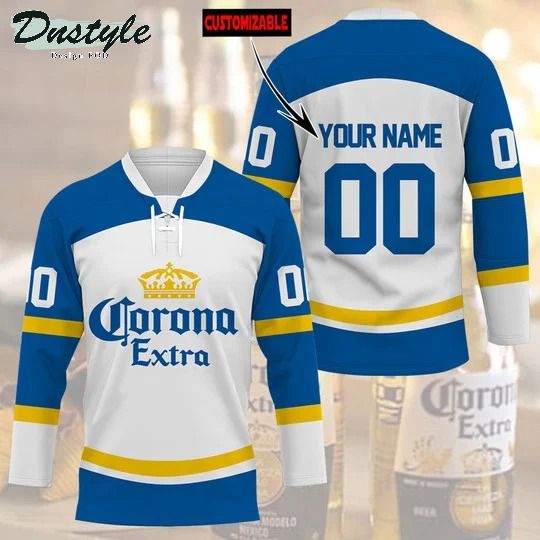 Corona extra custom name and number hockey jersey