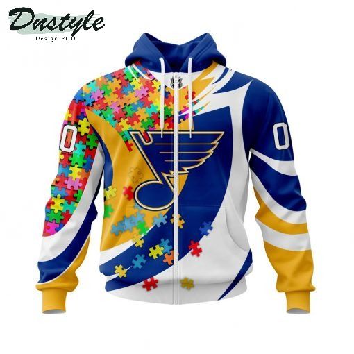 NHL St. Louis Blues Autism Awareness Personalized 3d Print Hoodie