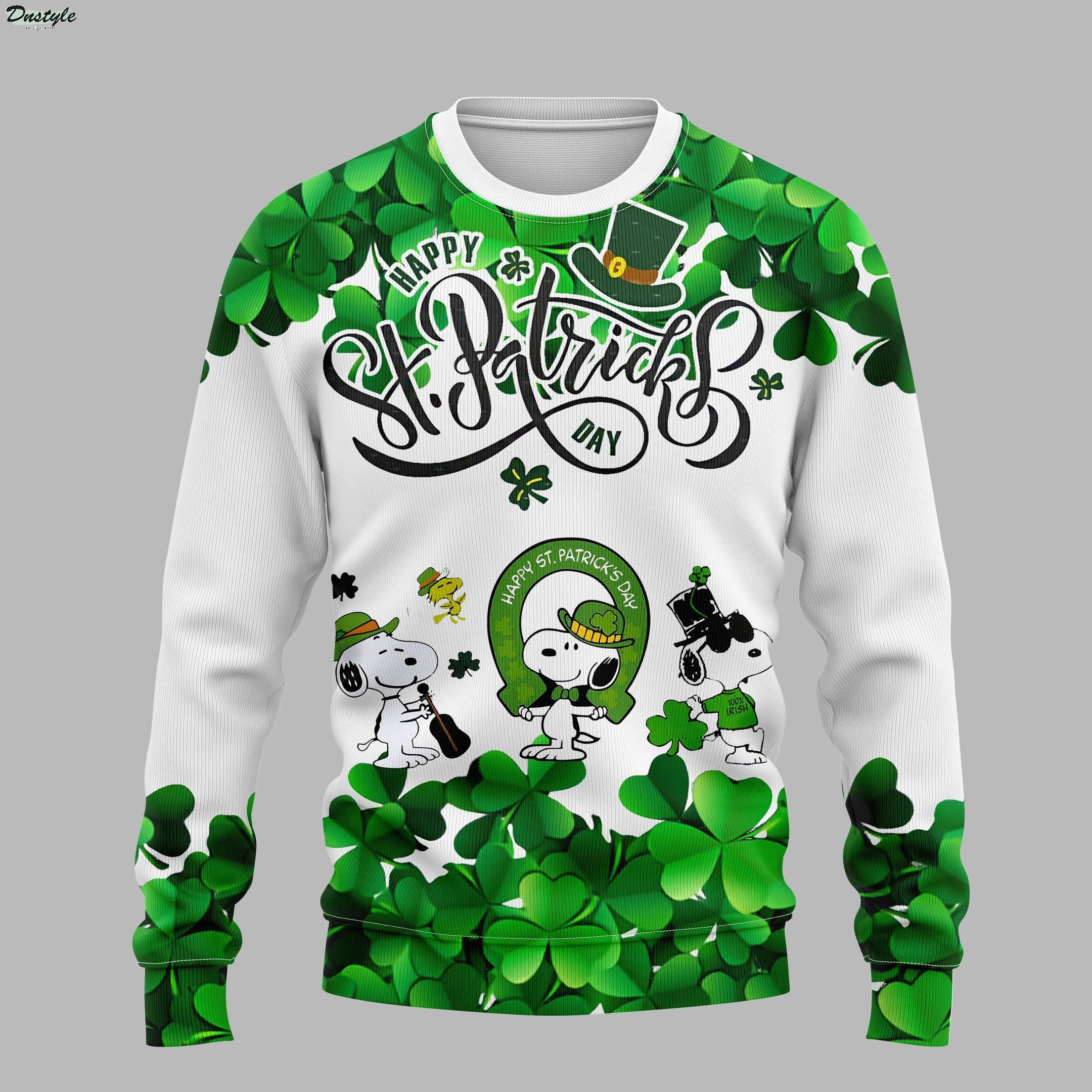 Happy st patricks day snoopy 3d all over printed hoodie