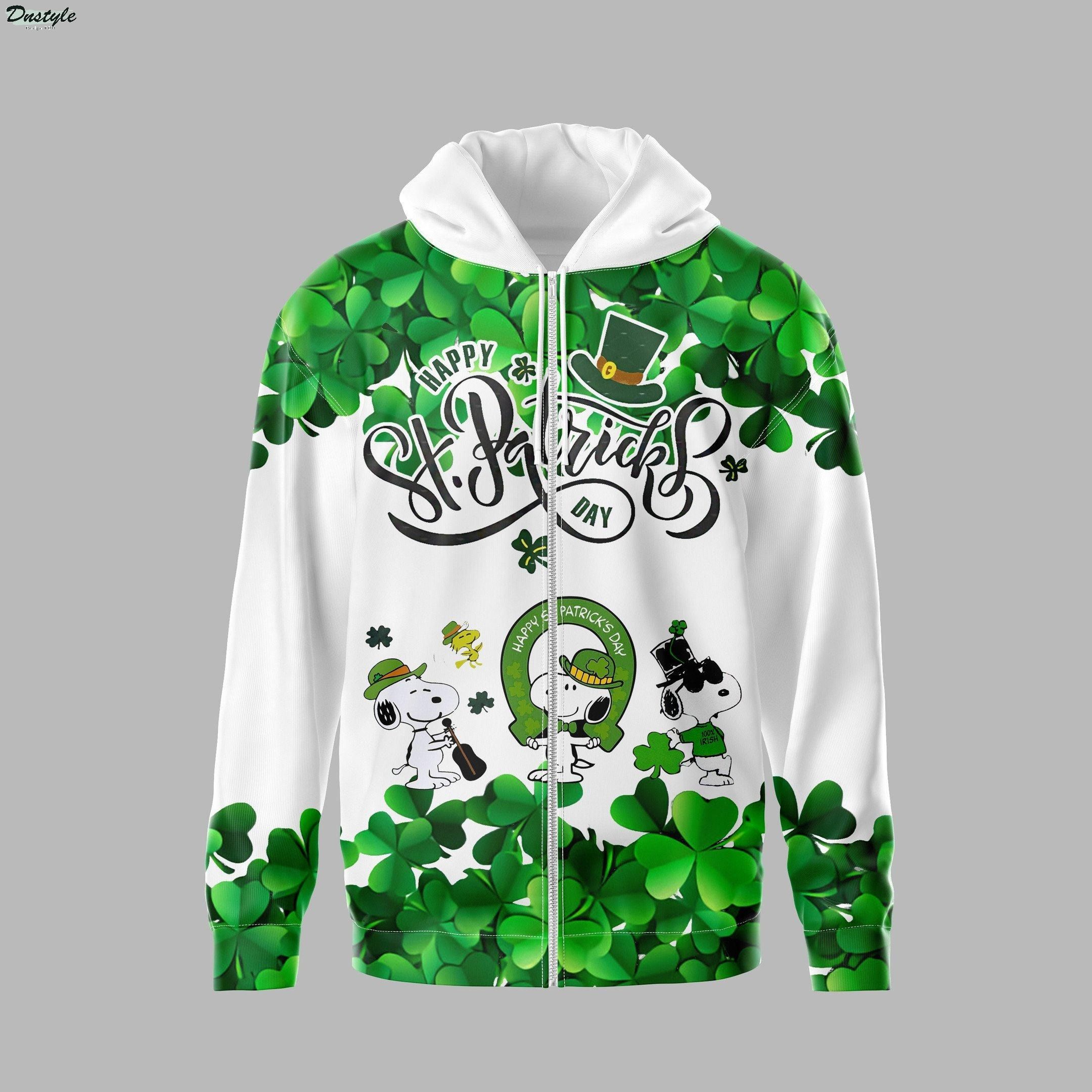 Happy st patricks day snoopy 3d all over printed hoodie
