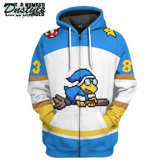 Magikoopas kamek sports custom name and number 3d hoodie