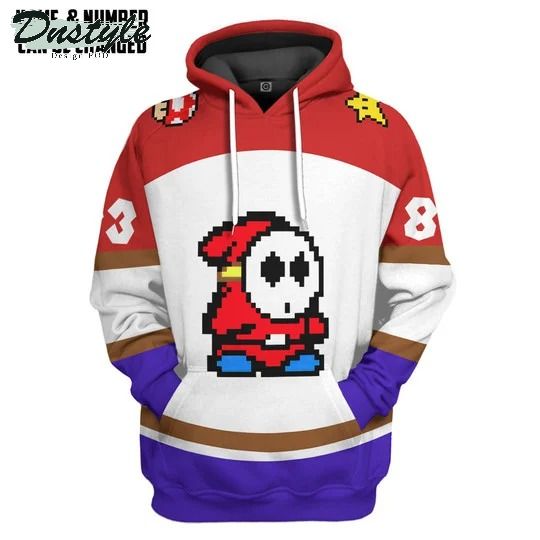 Shy guy sports custom name and number 3d hoodie