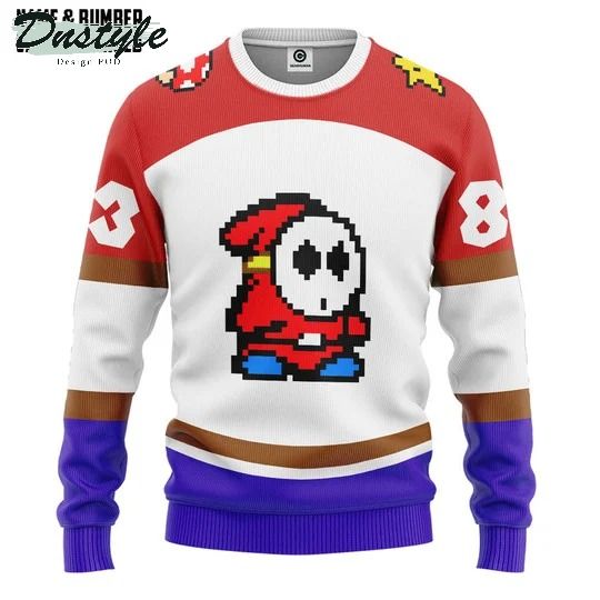 Shy guy sports custom name and number 3d hoodie