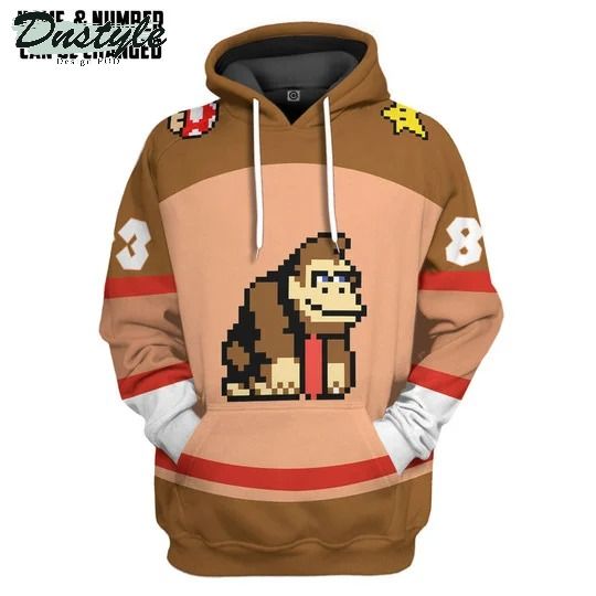 Donkey Kong sports custom name and number 3d hoodie