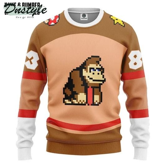 Donkey Kong sports custom name and number 3d hoodie