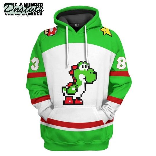 Yoshi sports custom name and number 3d hoodie