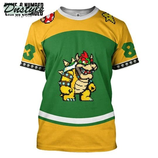 Bowser sports custom name and number 3d hoodie