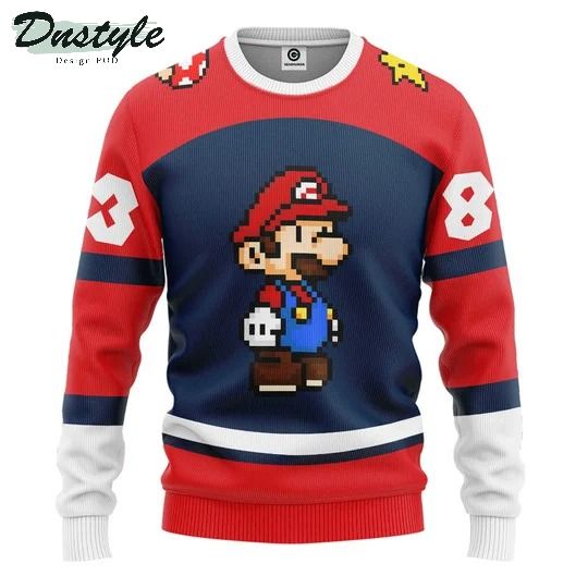 Mario sports custom name and number 3d hoodie