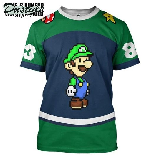 Luigi sports custom name and number 3d hoodie