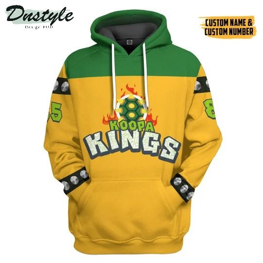 Bowser sports ver 2 custom name and number 3d hoodie
