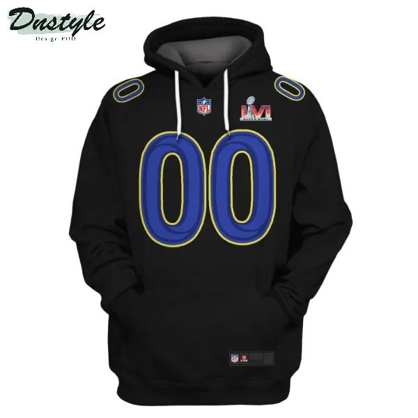 Personalized Los angeles rams NFL 3d printed black hoodie