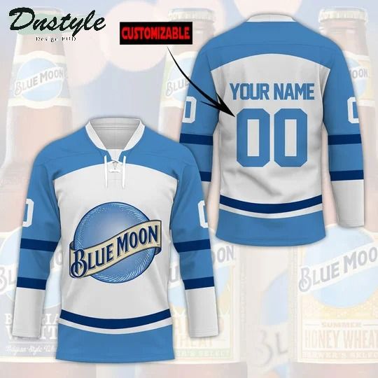 Blue moon custom name and number hockey jersey