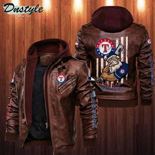 Texas Rangers MLB santa leather jacket