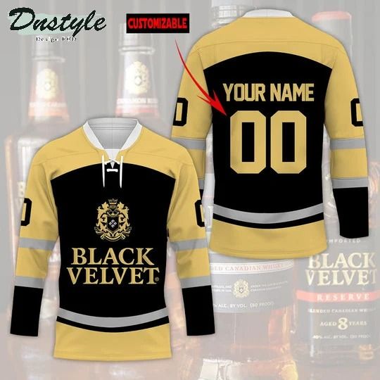 Black velvet custom name and number hockey jersey