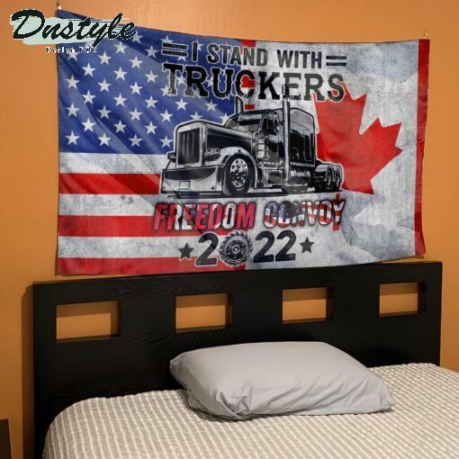 I Stand With Truckers Freedom Convoy 2022 flag 3