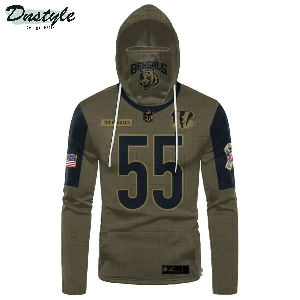 Cincinnati bengals NFL Wilson number 55 3d all over printed mask hoodie