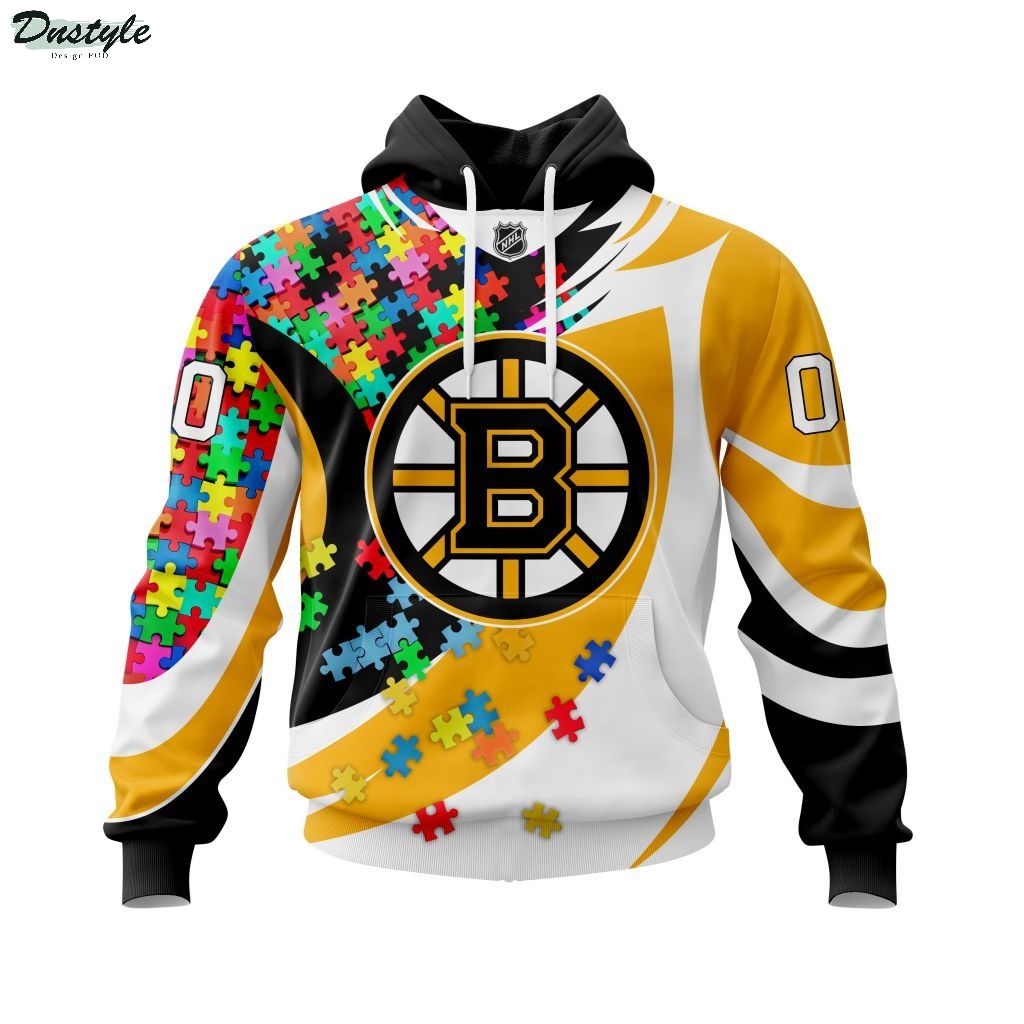 NHL Boston Bruins Autism Awareness Personalized 3d Print Hoodie