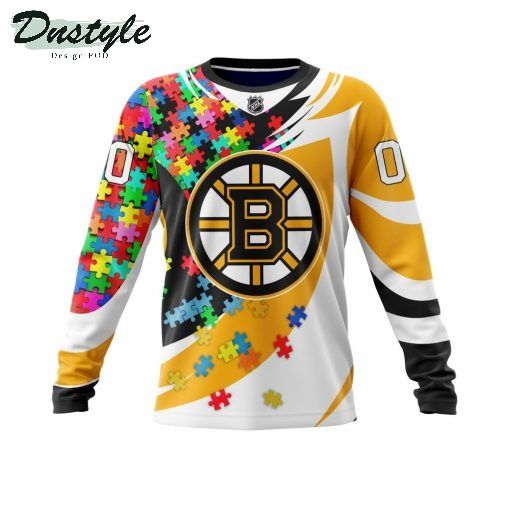 NHL Boston Bruins Autism Awareness Personalized 3d Print Hoodie