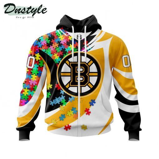 NHL Boston Bruins Autism Awareness Personalized 3d Print Hoodie