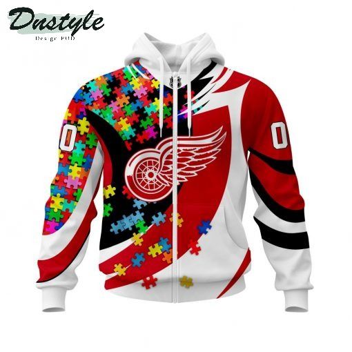 NHL Detroit Red Wings Autism Awareness Personalized 3d Print Hoodie