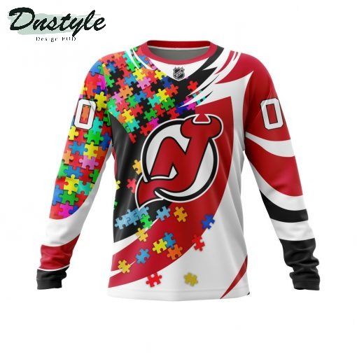 NHL New Jersey Devils Autism Awareness Personalized 3d Print Hoodie