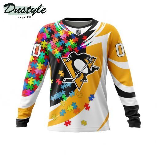 NHL Pittsburgh Penguins Autism Awareness Personalized 3d Print Hoodie