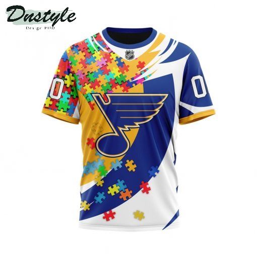 NHL St. Louis Blues Autism Awareness Personalized 3d Print Hoodie