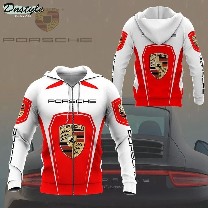 Porsche red 3d all over printed hoodie