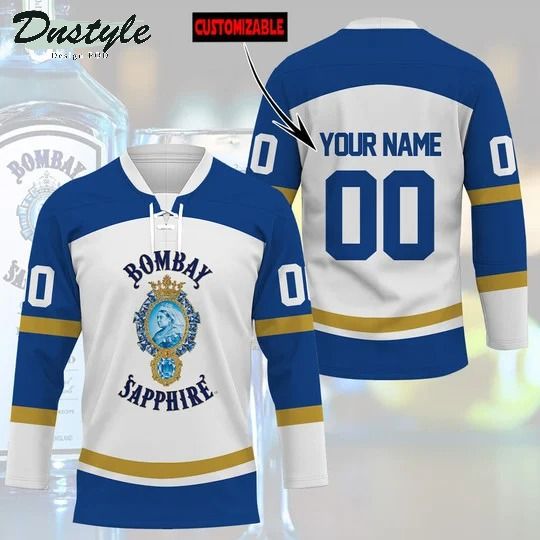 Bombay sapphire custom name and number hockey jersey