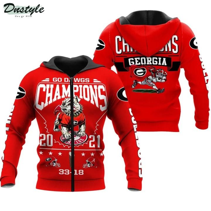 Go dawgs champions Georgia Bulldogs 3d all over printed hoodie