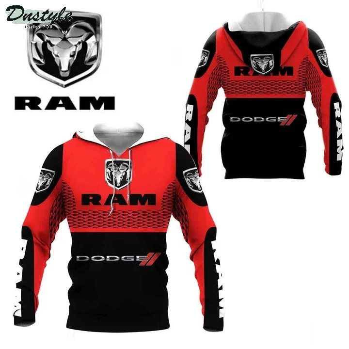 Dodge ram red 3d all over printed hoodie